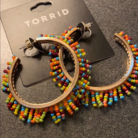torrid Jewelry - NEW large beaded hoop earrings